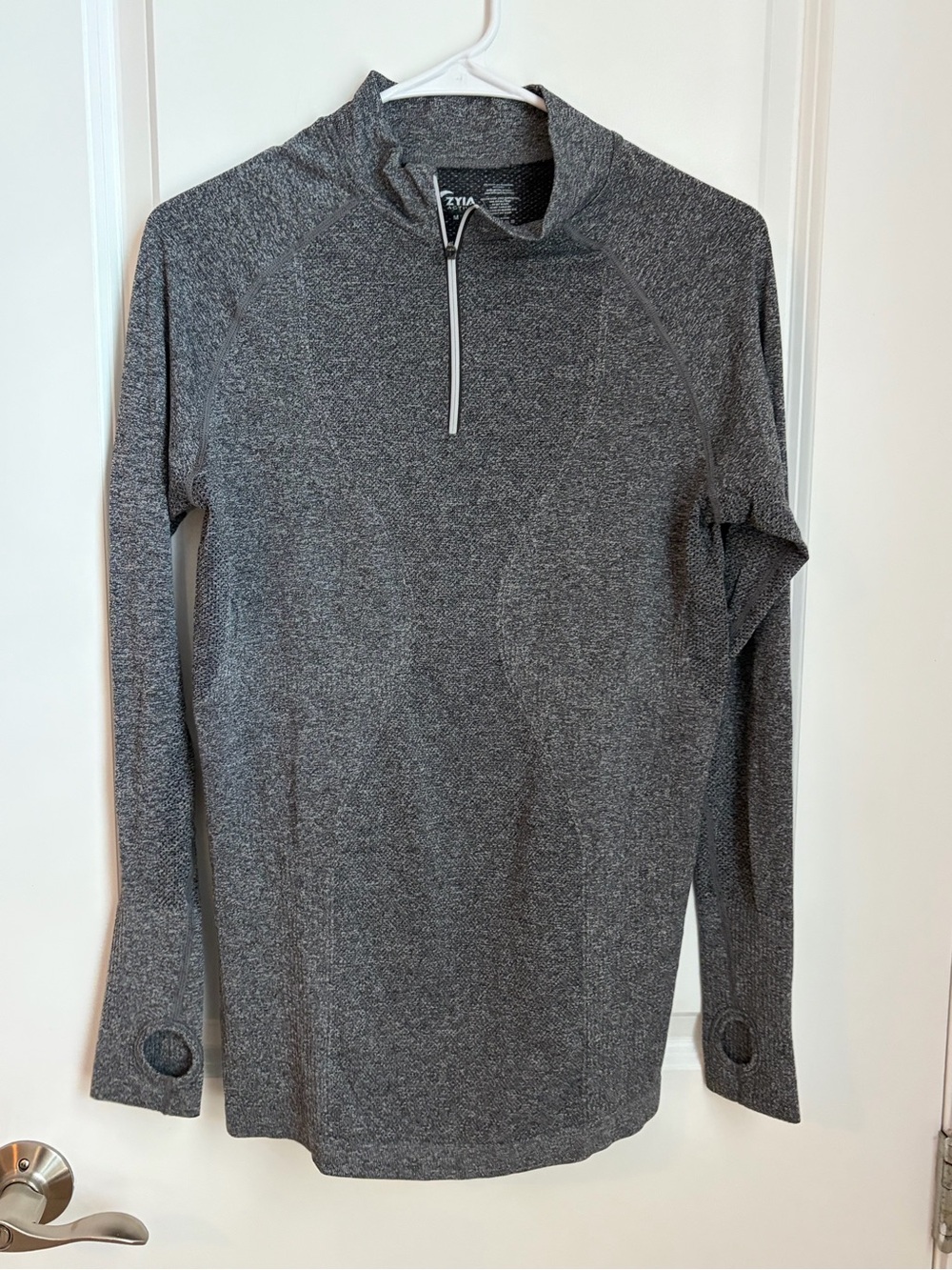 ZYIA Women’s Charcoal Heather Long-Sleeve Quarter Zip